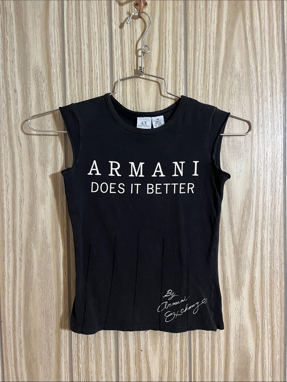 Vintage Armani Exchange "Armani Does It Better" Graphic Tee - Size XS